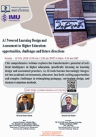 وبینار  طراحی و ارزیابی مبتنی بر هوش مصنوعی در آموزش عالی: فرصت‌ها، چالش‌ها و مسیرهای آینده